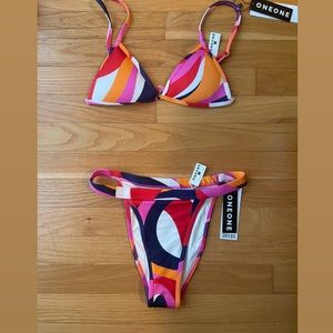 OneOne Swim bikini top & bottom,never worn, still has hygienic sticker and tags